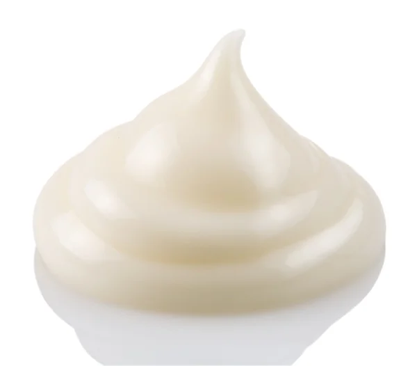 Poignée de mayonnaise sur fond blanc — Photo