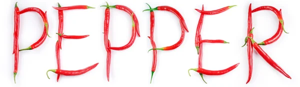 Hüvelyek csípős piros chili paprika, fehér háttér — Stock Fotó