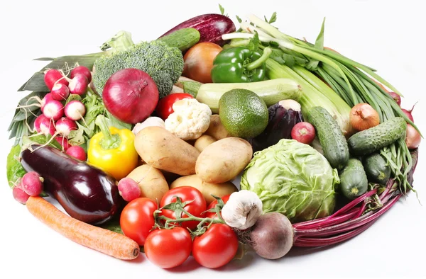 Z warzywami w owalu. na białym tle — Zdjęcie stockowe