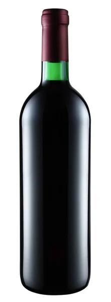 Bottiglia di vino rosso isolato su un bianco — Foto Stock