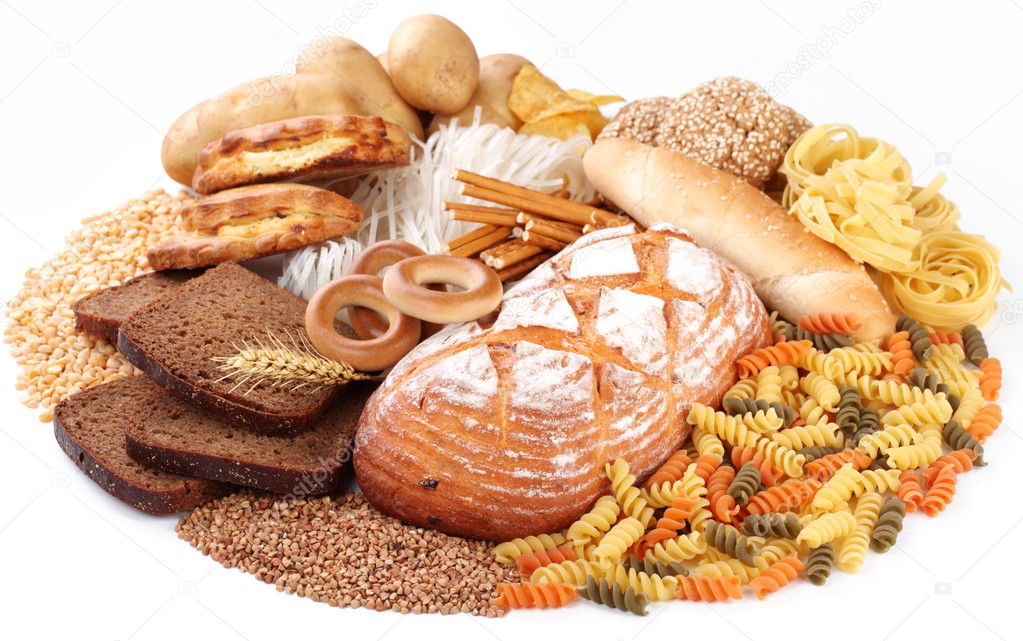 With bakery products on a white background