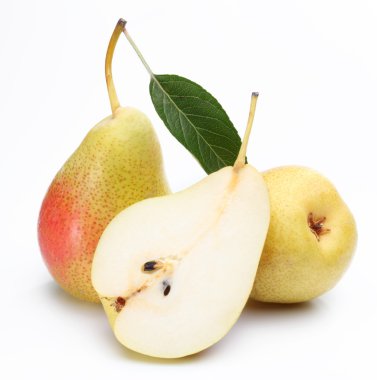 Two ripe pears and a half of ones. clipart
