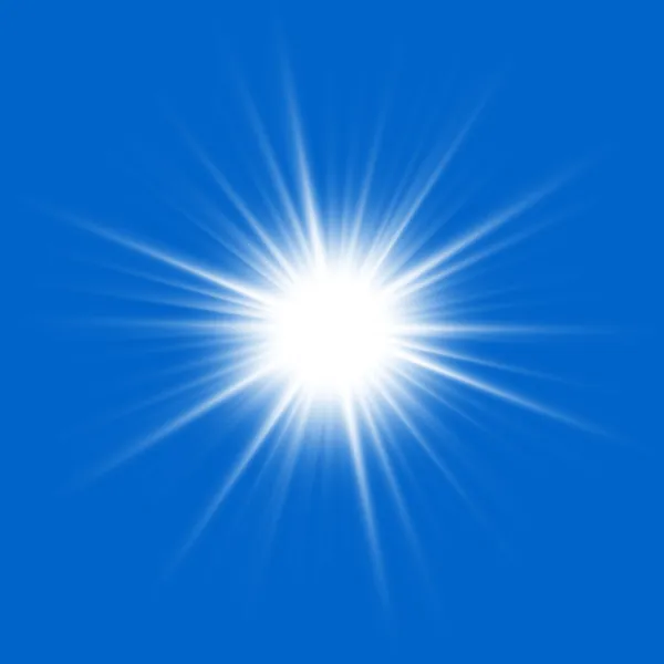 Dicht bij de zon op een blauwe achtergrond. — Stockfoto