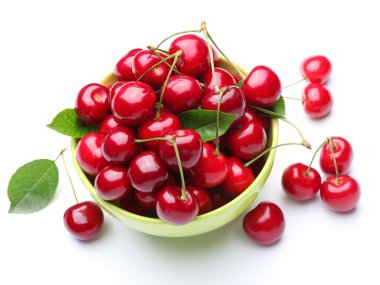 Bowl with rioe cherries. clipart