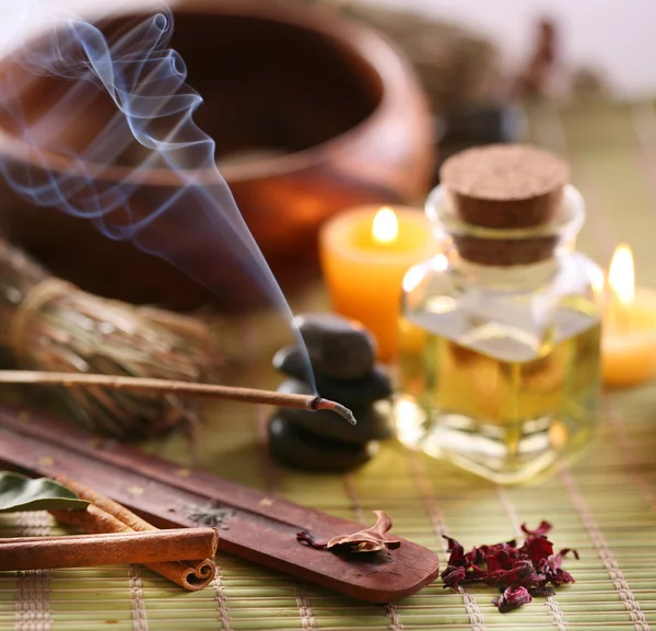 Still Life with aroma sticks in the spa salon. — Stock Photo, Image