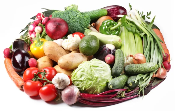 Mit Gemüse im Oval. isoliert auf weißem Hintergrund — Stockfoto