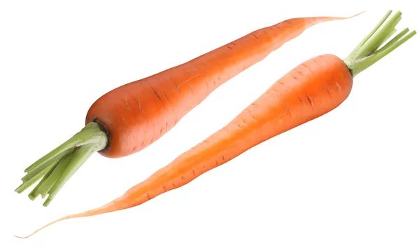 Спелые свежие морковки на белом фоне . — стоковое фото