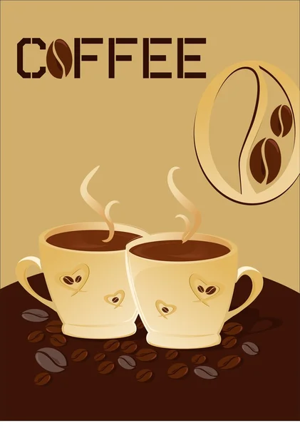 Две чашки кофе — стоковый вектор