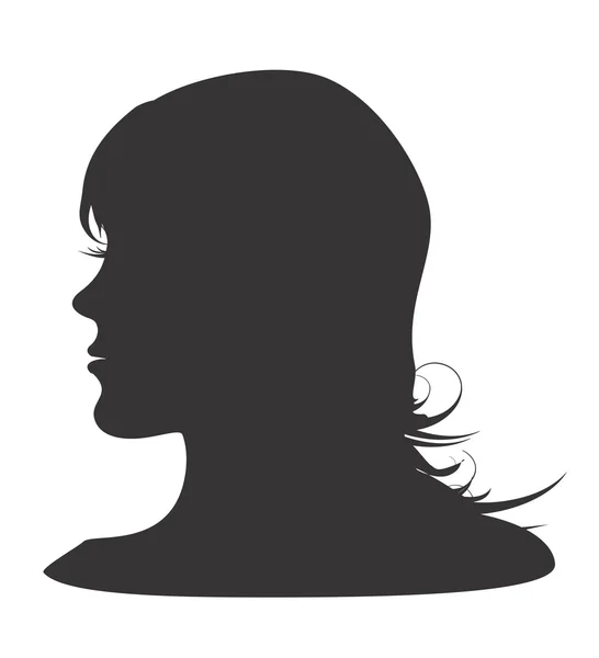 Silueta de cabeza de mujer — Archivo Imágenes Vectoriales