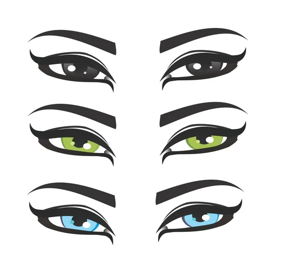 Hermosos ojos en muchos colores Ilustración De Stock