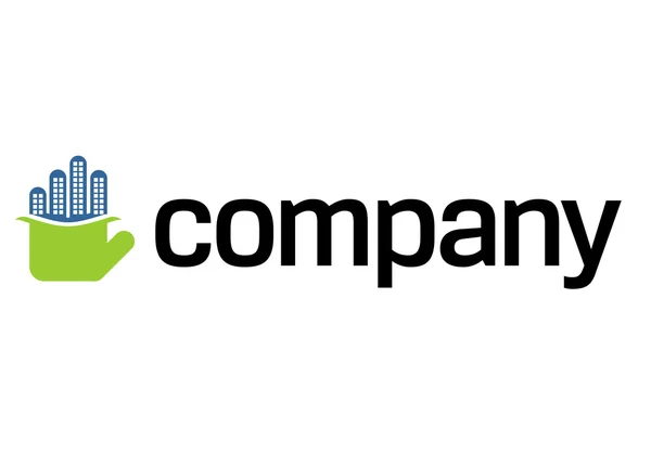 Logo- green house auf der Hand — Stockvektor