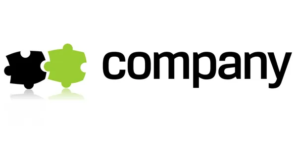 Logotipo de puzzle verde — Vetor de Stock