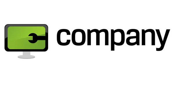 Servicio de reparación de computadoras logo — Vector de stock