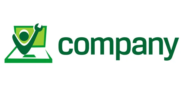 Логотип - логотип ремонта компьютера — стоковый вектор