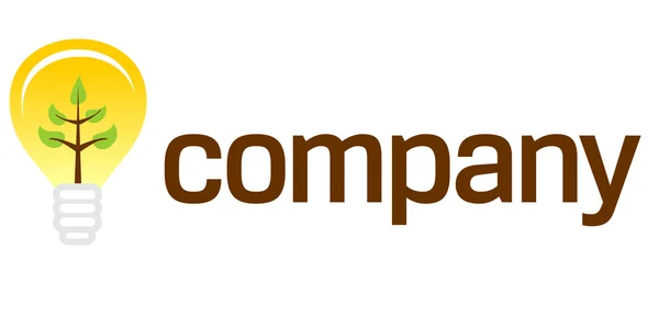 Ampoule logo de l'entreprise avec plante à l'intérieur — Image vectorielle
