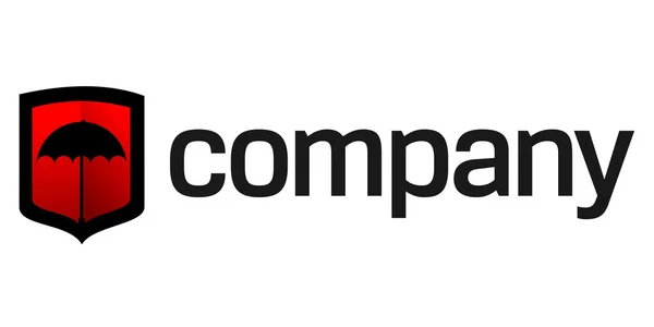 Deštník na štít logo pro bezpečnost podnikání — Stockový vektor