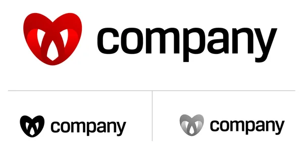 Logotipo de coração abstrato para namoro site —  Vetores de Stock