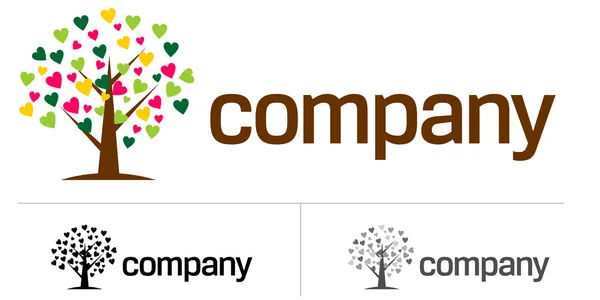 Logotipo de árvore de amor para namoro site — Vetor de Stock