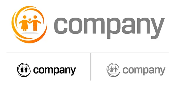 Coppia logo per incontri azienda — Vettoriale Stock