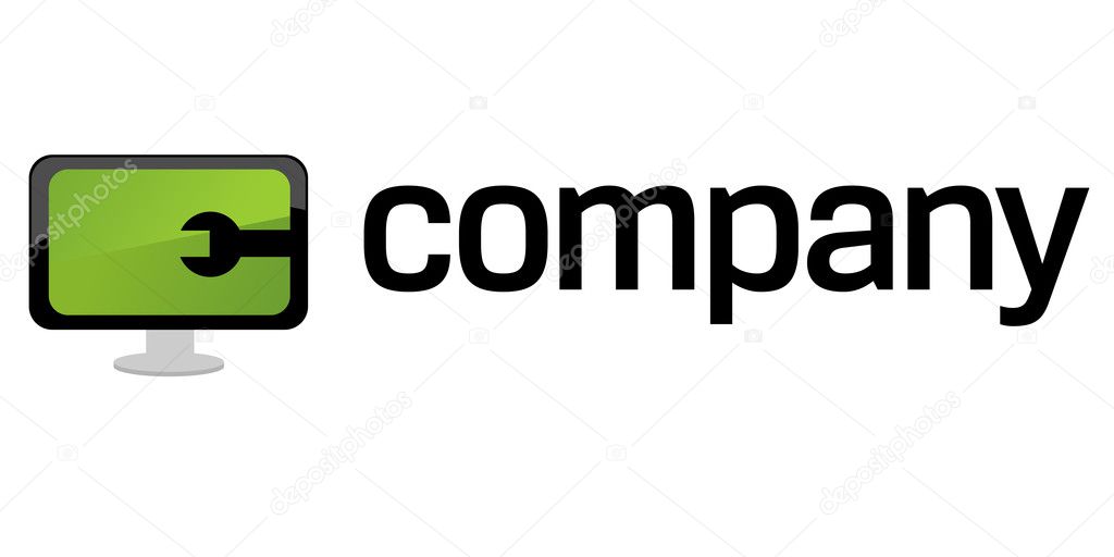 Computer repair service logo