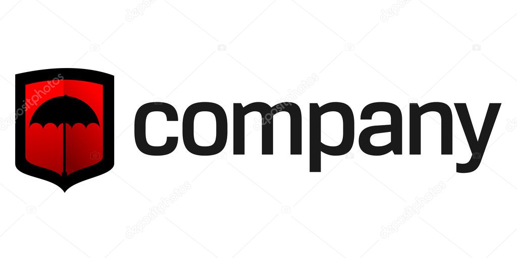 Safety shield with umbrella logo for security company.