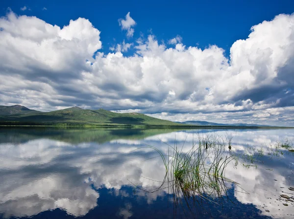 Русское, Приморье, красивое солнечное озеро — стоковое фото