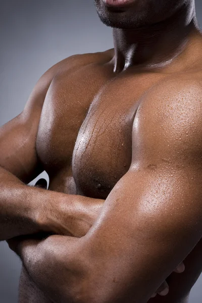 Black man with strong and sexy body — Stock Photo, Image