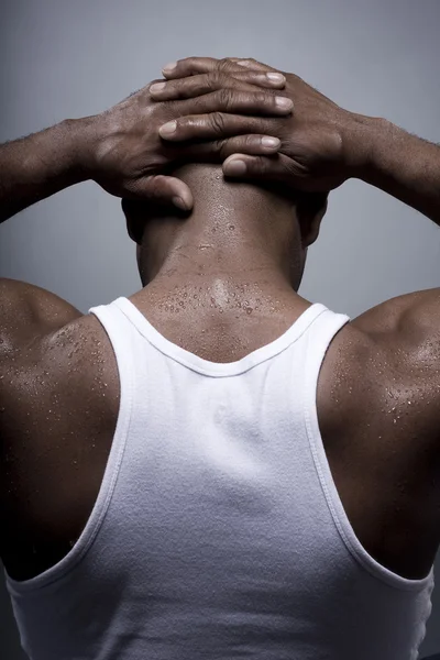 Zwarte man met sterke en sexy lichaam — Stockfoto