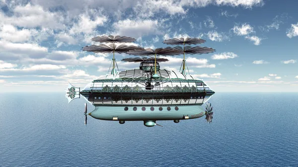 Luftschiff über dem Ozean — Stockfoto