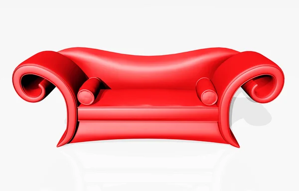 Rote Couch — Stockfoto