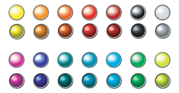Sett med flerfargede, runde knapper – stockvektor