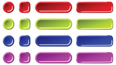 Glossy concave buttons. clipart