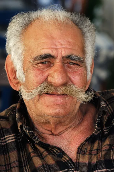 Senior Greek man with a big mustache — Stock Photo, Image