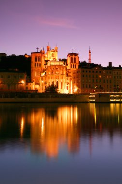 Lyon at dusk clipart