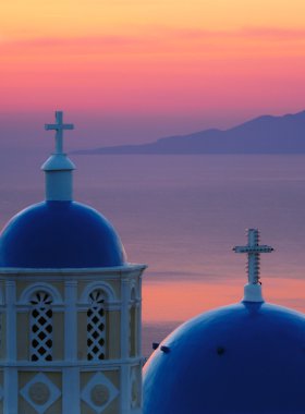 Dawn in Santorini clipart