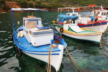 Fishing boats in Greece clipart