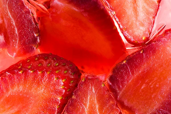 草莓果冻甜点 — 图库照片