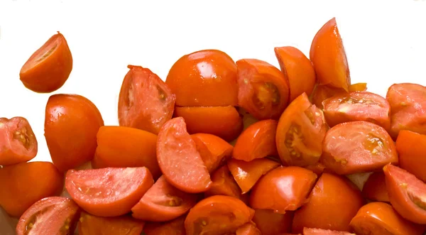 Kesilmiş domates izole — Stok fotoğraf