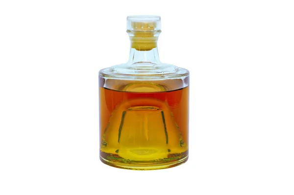 stock image Glass bottle with alcohol on a white background