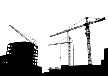 Construction cranes clipart