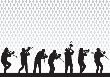 Artist with a trombone clipart