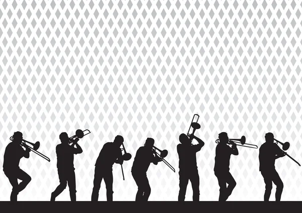 Artista com trombone — Vetor de Stock
