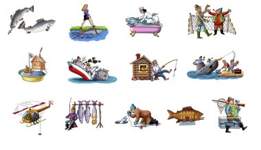 Cartoon about fishing clipart