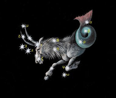 Sign on zodiac constellation The Sea Goat (Capricorn) clipart