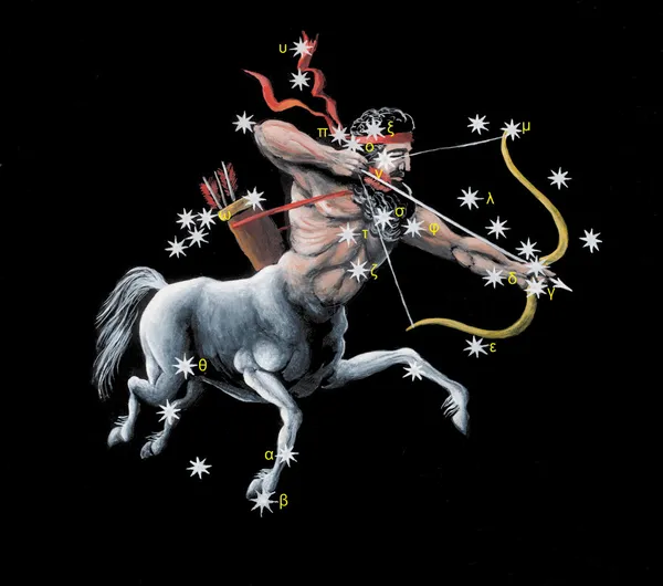 Sign on zodiac constellation The Archer (Sagittarius) — Stock Photo, Image