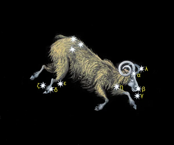 Sign on zodiac constellation The Ram (Aries) — Stock Photo, Image