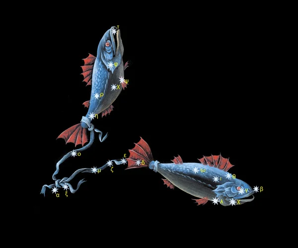 조디악 별자리는 물고기 (물고기 자리에) 로열티 프리 스톡 이미지