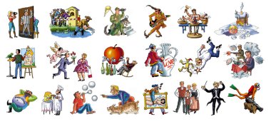 of different trades. clipart