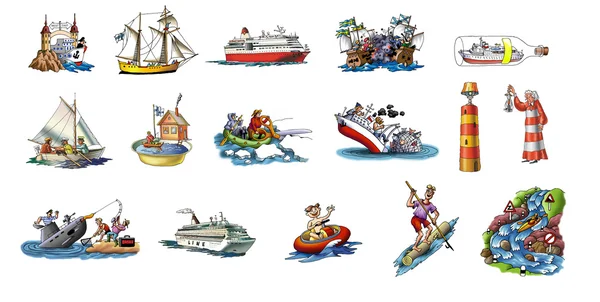 Le varie navi, barca e più _ 1 — Foto Stock