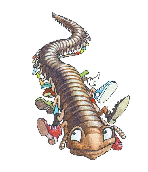 The millipede runs on appointment — Stock Photo, Image